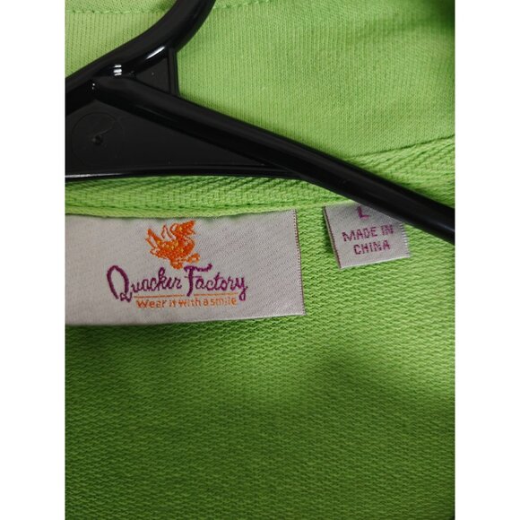 Quacker Factory Womens Green Sleeveless Full Zip Vest Jacket Size Large - Picture 2 of 8